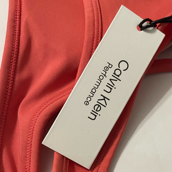 CALVIN KLEIN PERFORMANCE SHIRRED LONG LINE BRA TOP WOMEN REMOVABLE CUPS PINK M - Picture 9 of 9